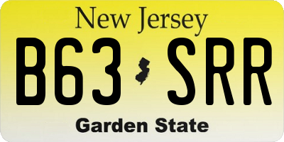 NJ license plate B63SRR