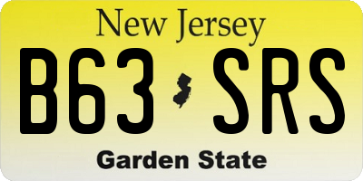 NJ license plate B63SRS