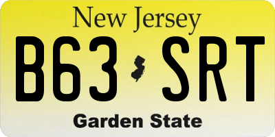 NJ license plate B63SRT