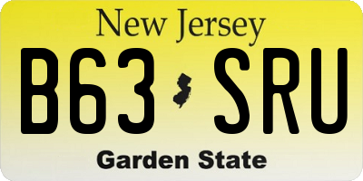 NJ license plate B63SRU