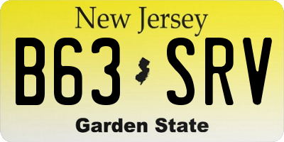 NJ license plate B63SRV