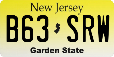NJ license plate B63SRW