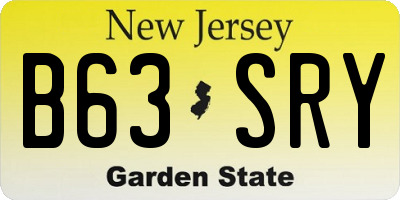 NJ license plate B63SRY