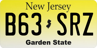 NJ license plate B63SRZ