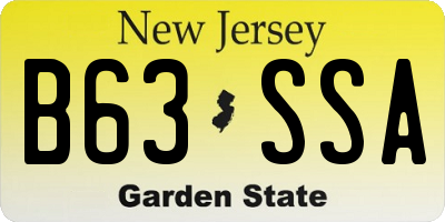 NJ license plate B63SSA