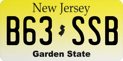 NJ license plate B63SSB