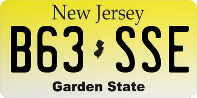 NJ license plate B63SSE