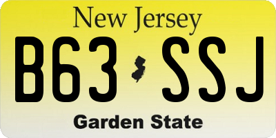 NJ license plate B63SSJ
