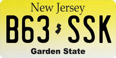 NJ license plate B63SSK