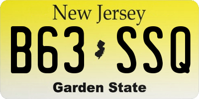 NJ license plate B63SSQ