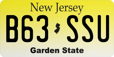 NJ license plate B63SSU