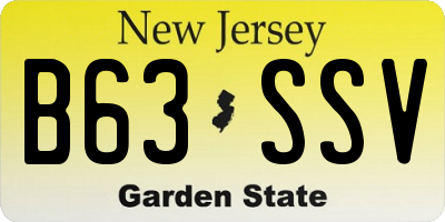 NJ license plate B63SSV