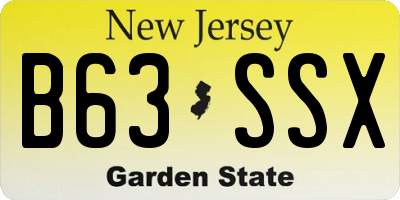 NJ license plate B63SSX