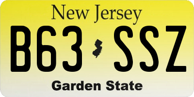 NJ license plate B63SSZ
