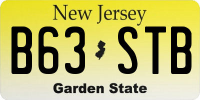 NJ license plate B63STB