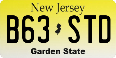 NJ license plate B63STD