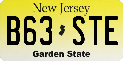 NJ license plate B63STE