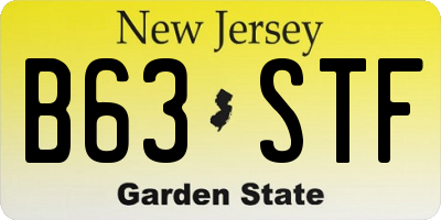 NJ license plate B63STF