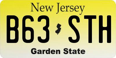 NJ license plate B63STH