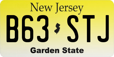 NJ license plate B63STJ