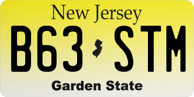NJ license plate B63STM