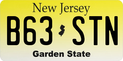 NJ license plate B63STN