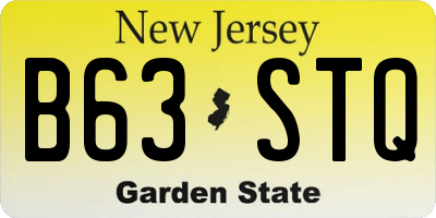 NJ license plate B63STQ