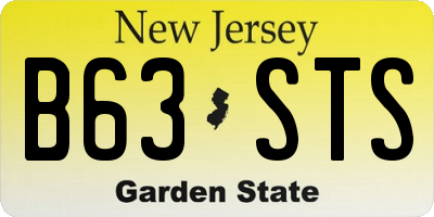 NJ license plate B63STS