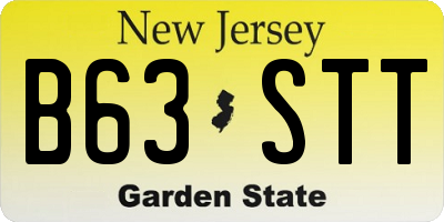 NJ license plate B63STT