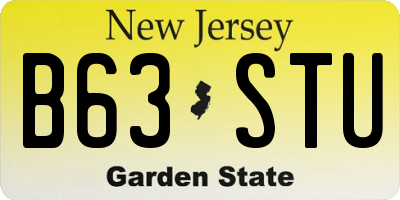 NJ license plate B63STU