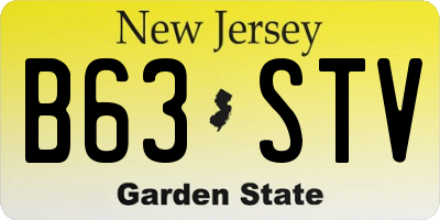 NJ license plate B63STV