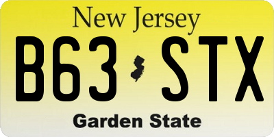 NJ license plate B63STX