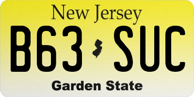 NJ license plate B63SUC