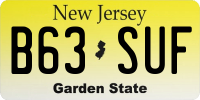 NJ license plate B63SUF