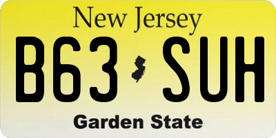 NJ license plate B63SUH