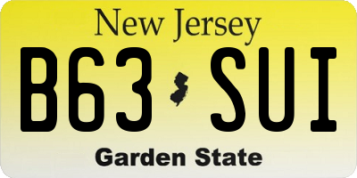 NJ license plate B63SUI