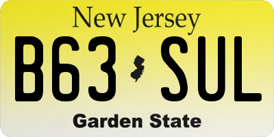NJ license plate B63SUL