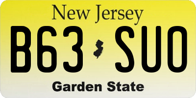 NJ license plate B63SUO