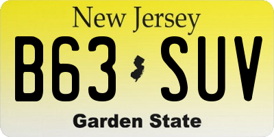 NJ license plate B63SUV