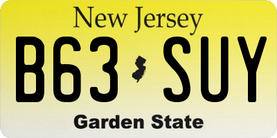 NJ license plate B63SUY