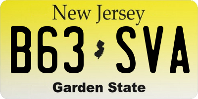 NJ license plate B63SVA