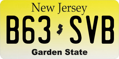 NJ license plate B63SVB