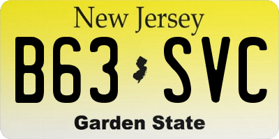 NJ license plate B63SVC