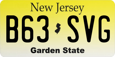 NJ license plate B63SVG