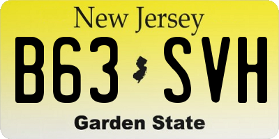 NJ license plate B63SVH