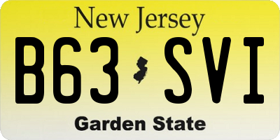 NJ license plate B63SVI