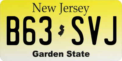 NJ license plate B63SVJ