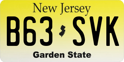 NJ license plate B63SVK