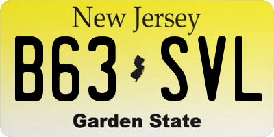 NJ license plate B63SVL