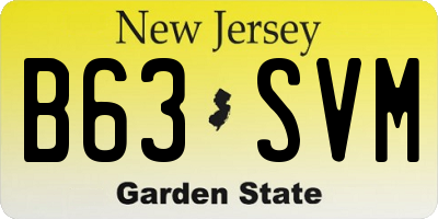 NJ license plate B63SVM